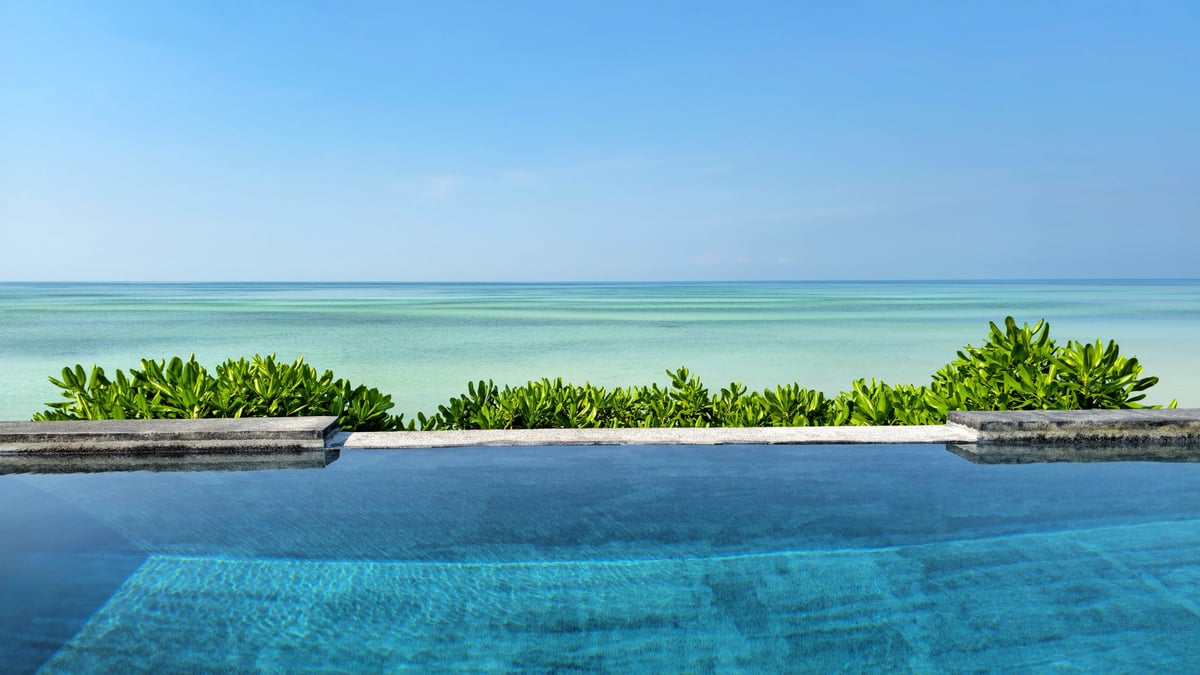 Infinity pool overlooking Caribbean sea